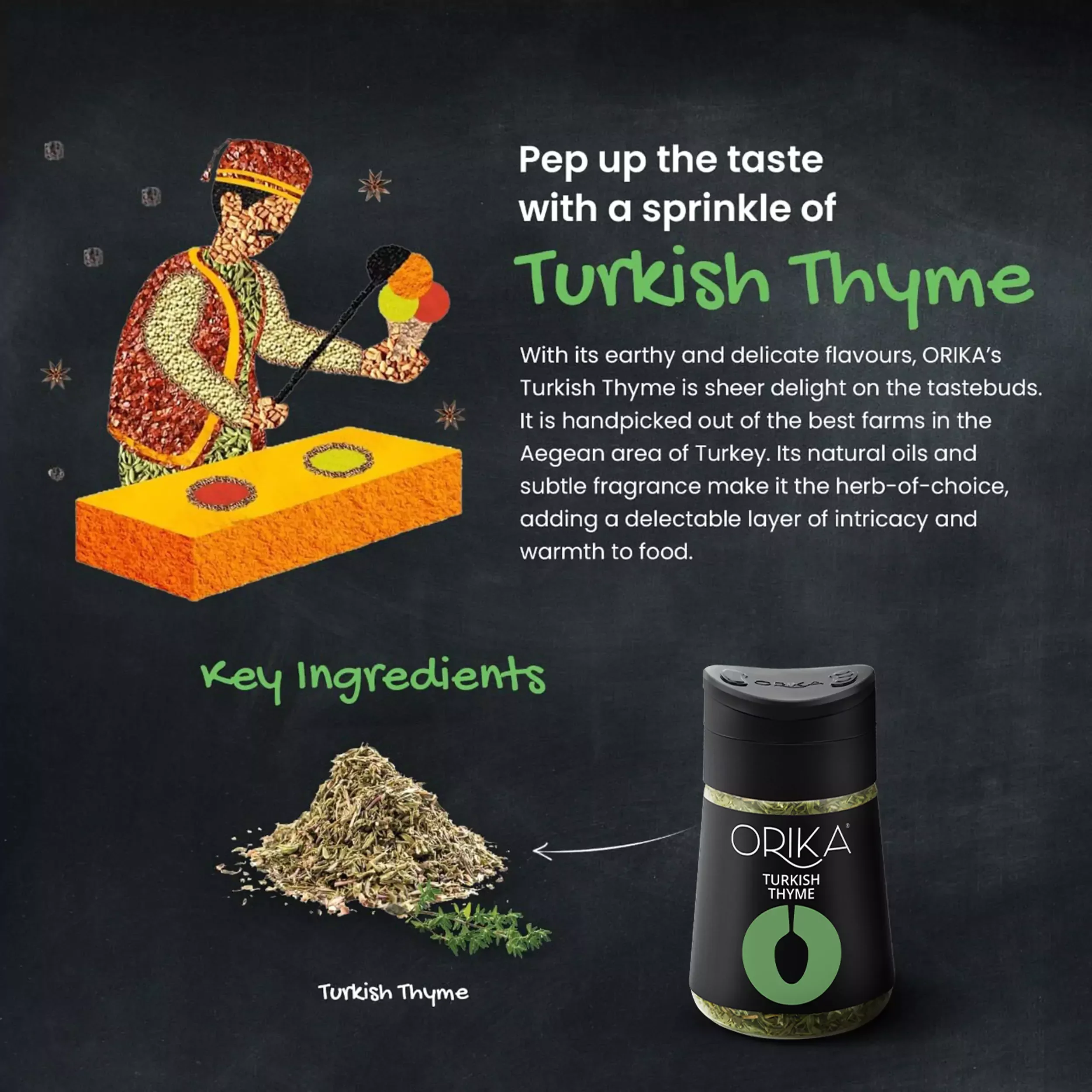 Orika Gourmet Herbs Sprinkler Combo Turkish Thyme, Egyptian Basil, Turkish Oregano - Image 3