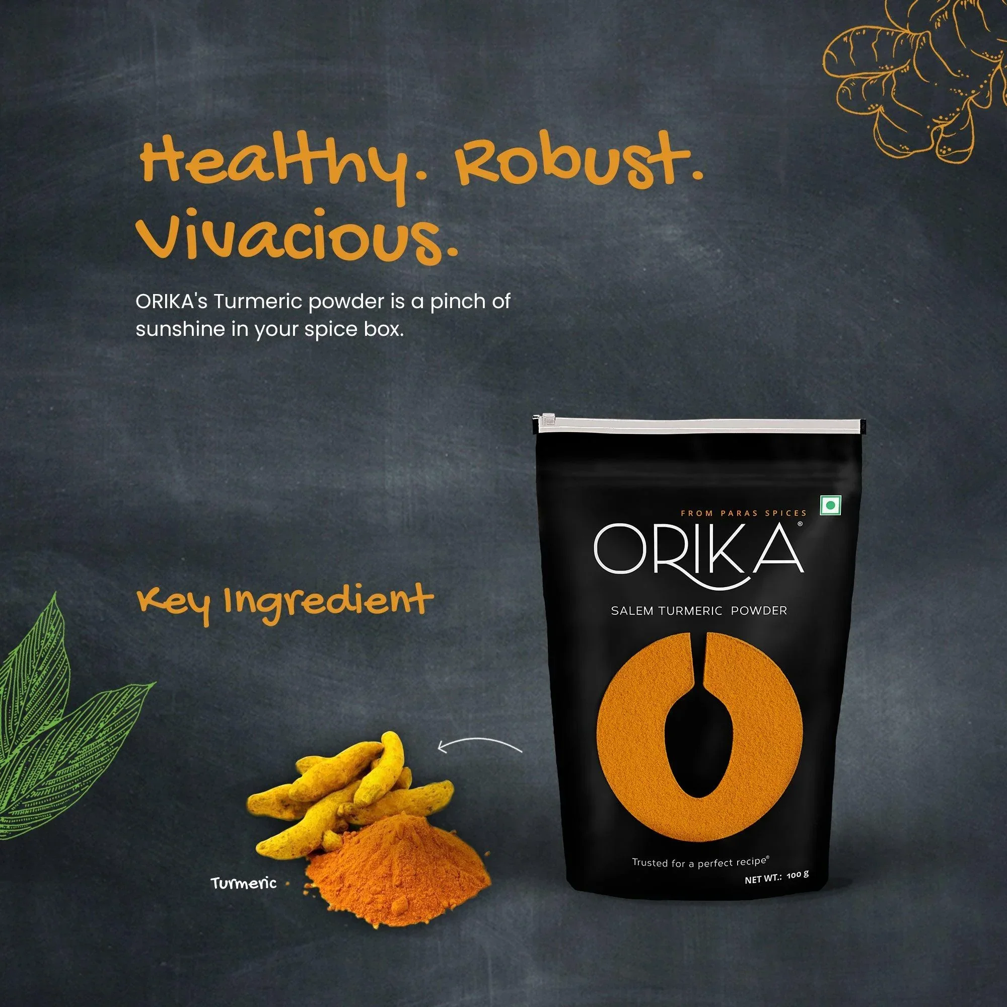 Orika Kitchen Essentials Combo 1 (Hot Red Chilli Powder 2pc, Salem Turmeric Powder 2pc, Coriander Powder 2pc) (Pack of 6, 100gms each) - Image 14
