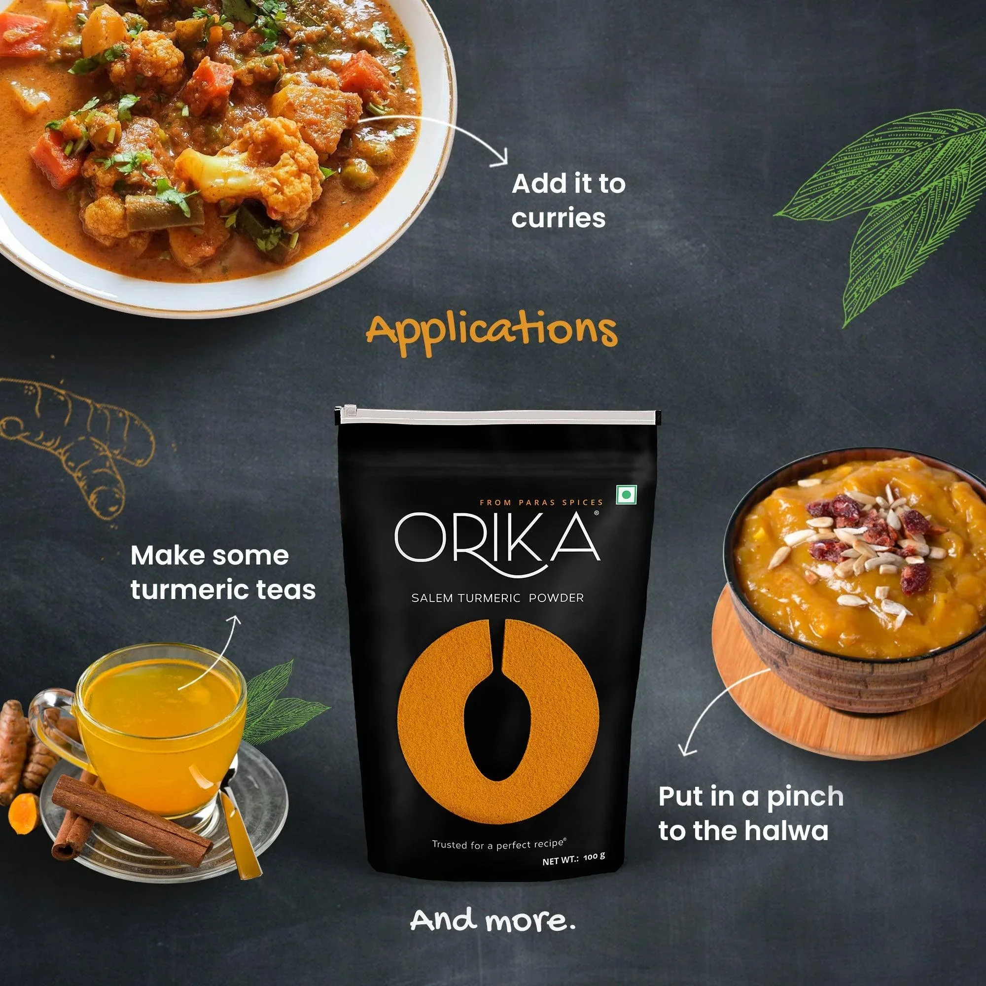 Orika Kitchen Essentials Combo 1 (Hot Red Chilli Powder 2pc, Salem Turmeric Powder 2pc, Coriander Powder 2pc) (Pack of 6, 100gms each) - Image 15