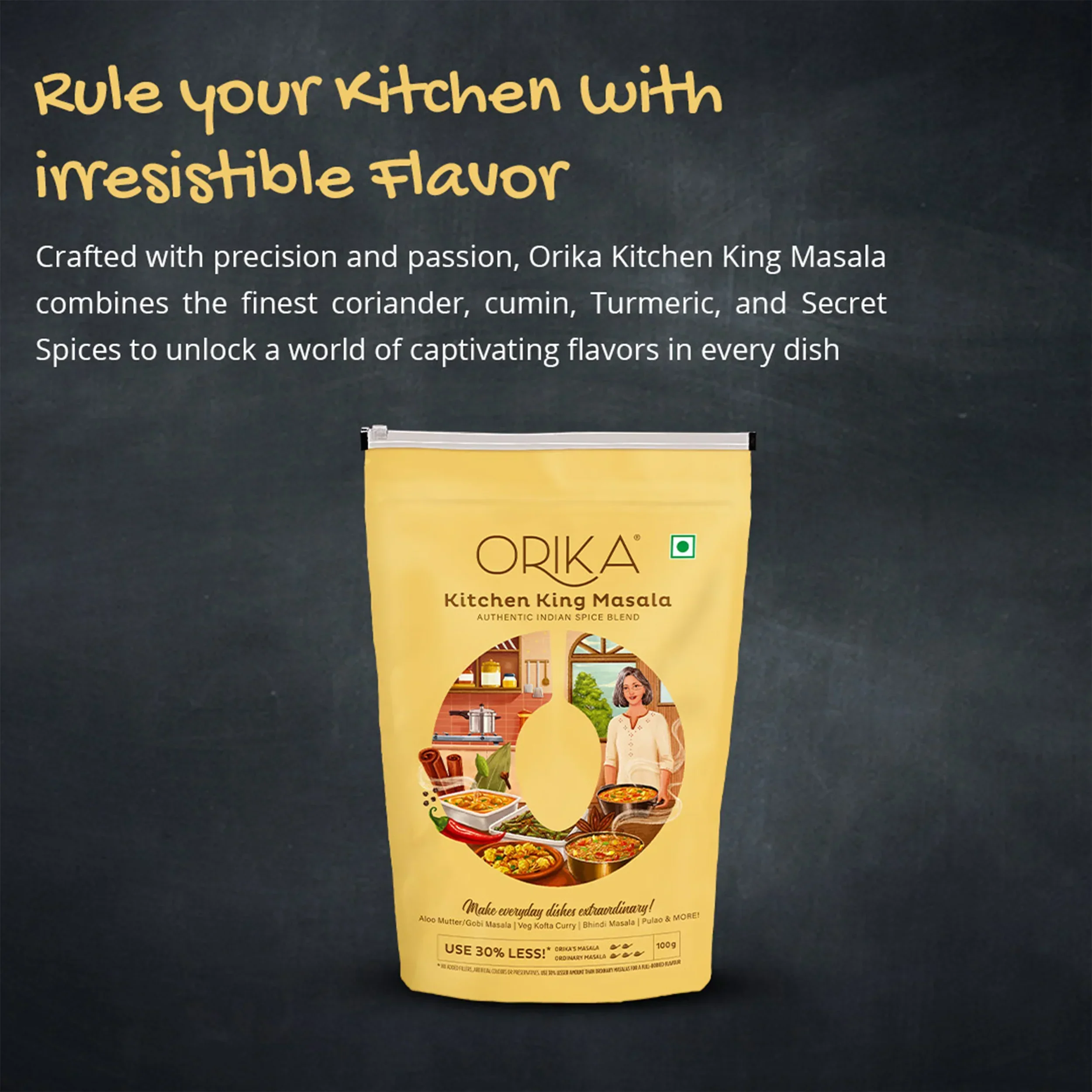 Orika Paneer-Chana Combo (Shahi Paneer Masala, Chana Masala, Kitchen King Masala) (Pack of 3, 100gms each) - Image 6